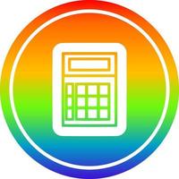 math calculator circular in rainbow spectrum vector