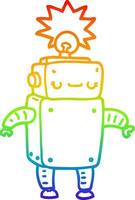 rainbow gradient line drawing cartoon robot vector