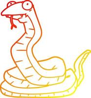warm gradient line drawing cartoon snake vector