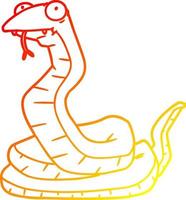 warm gradient line drawing cartoon snake vector