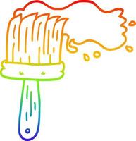 rainbow gradient line drawing cartoon paint brush vector