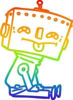 rainbow gradient line drawing cartoon robot vector