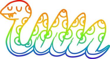 rainbow gradient line drawing cartoon snake vector