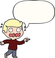cartoon stressed out pointing and speech bubble vector