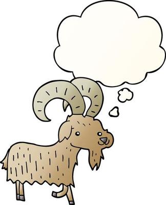 cartoon goat and thought bubble in smooth gradient style