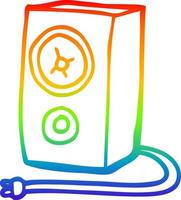 rainbow gradient line drawing cartoon old wood speaker vector