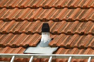 Karmiel Israel December 4, 2019. Red tiled roof on a residential building. photo