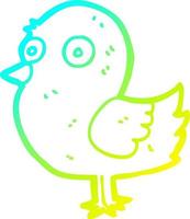 cold gradient line drawing cartoon bird vector