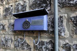 Safed Israel October 11, 2019. Mailbox on the front of the house. photo