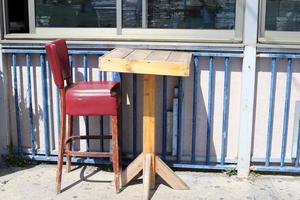 Chair for relaxing in a cafe on the Mediterranean coast photo