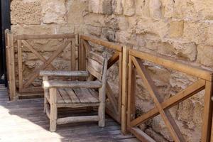 Chair for relaxing in a cafe on the Mediterranean coast photo