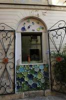 Tel Aviv July 20, 2019. Architectural design element of a door for entering and exiting a building photo