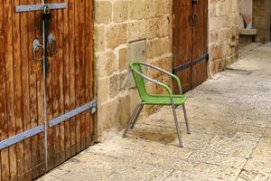 Chair for relaxing in a cafe on the Mediterranean coast photo