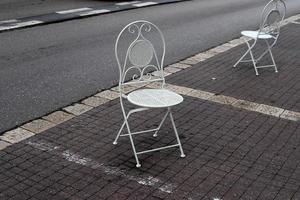 Chair for relaxing in a cafe on the Mediterranean coast photo