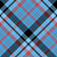 Seamless pattern in great blue, red and black colors for plaid, fabric, textile, clothes, tablecloth and other things. Vector image. 2
