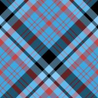 Seamless pattern in great blue, red and black colors for plaid, fabric, textile, clothes, tablecloth and other things. Vector image. 2