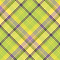 Seamless pattern in great green, yellow and violet colors for plaid, fabric, textile, clothes, tablecloth and other things. Vector image. 2