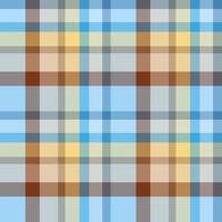 Seamless pattern in marvelous blue, yellow and brown colors for plaid, fabric, textile, clothes, tablecloth and other things. Vector image.