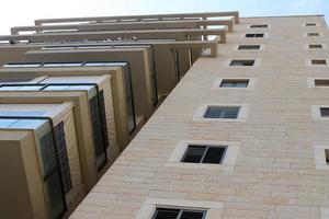 Tel Aviv Israel June 25, 1920. Geometric architectural details in the construction of buildings and structures. photo