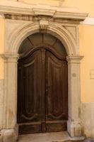 Tel Aviv July 20, 2019. Architectural design element of a door for entering and exiting a building photo