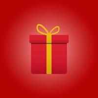 caja de regalo sobre fondo rojo vector