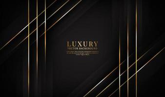 3D black luxury abstract background overlap layers on dark space with golden rhombus effect decoration. Graphic design element elegant style concept for banner, flyer, card, brochure, or landing page vector