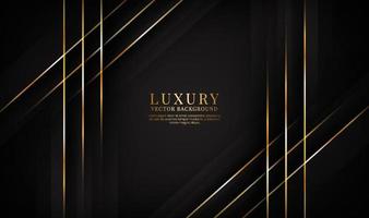 3D black luxury abstract background overlap layers on dark space with golden rhombus effect decoration. Graphic design element elegant style concept for banner, flyer, card, brochure, or landing page vector