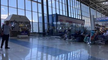 Vladivostok, Russia - July 19, 2022 Airport interior with people photo