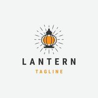 Linterna antigua plantilla de diseño de logotipo vector plano