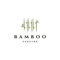Ilustración de vector plano de plantilla de diseño de logotipo de bambú