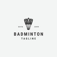 vector plano de plantilla de diseño de logotipo de volante de bádminton