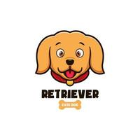 logotipo de golden retriever estilo plano vector