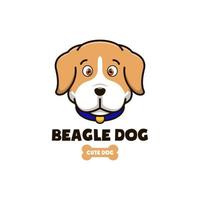 logotipo de perro beagle estilo plano vector