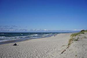 Deserted seascape on the Baltic sea and sand dunes photo