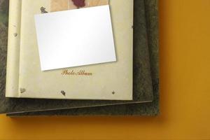 photo album with blank card