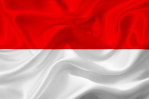 3D Flag of Indonesia on fabric photo