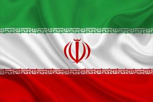 3D Flag of Iran on fabric photo