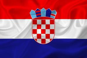 3D Flag of Croatia on fabric photo