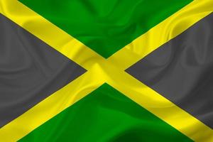 3D Flag of Jamaica on fabric photo