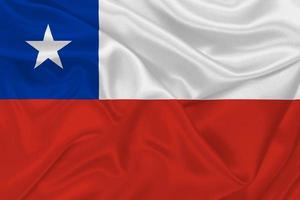 3D Flag of Chile on fabric photo