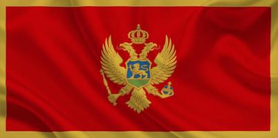 3D Flag of Montenegro on fabric photo