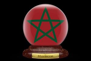 3D Flag of Morocco on snow globe photo