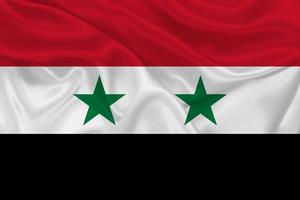 3D Flag of Syria on fabric photo