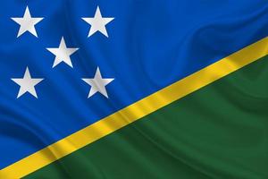 3D Flag of Solomon Islands on fabric photo