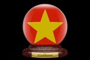 3D Flag of Vietnam on snow globe photo