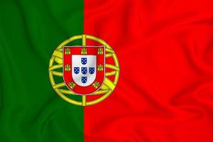 3D Flag of Portugal on fabric photo