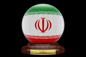 3D Flag of Iran on snow globe photo