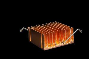 Copper heatsink to release heat from the chipset. photo