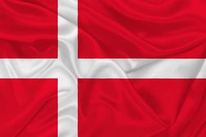 3D Flag of Denmark on fabric photo