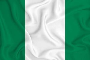 3D Flag of Nigeria on fabric photo